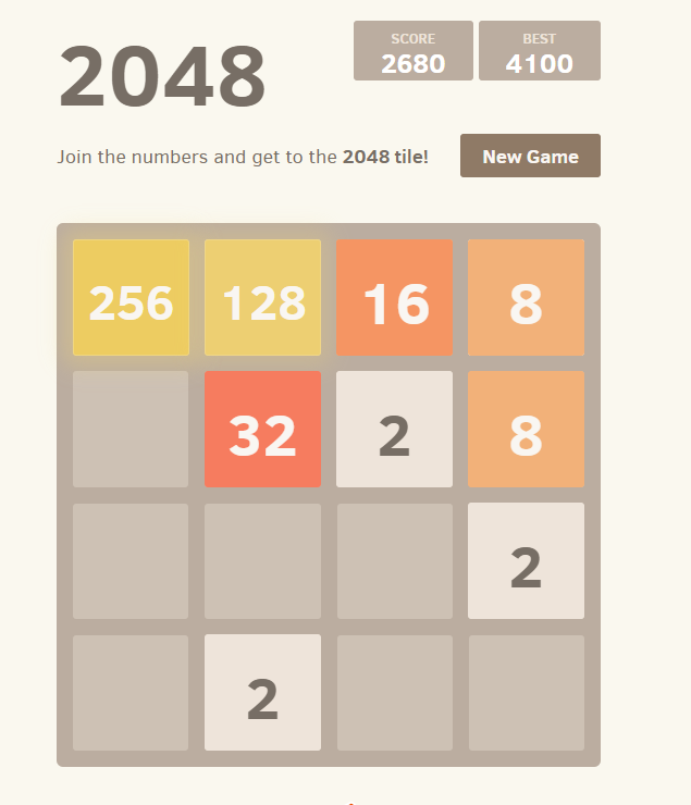 Play game 2048 - 123 puzzle games free online on ...