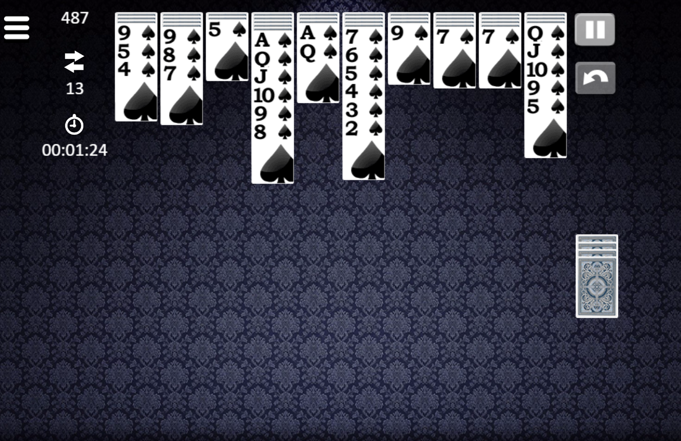 game Spider solitaire classic