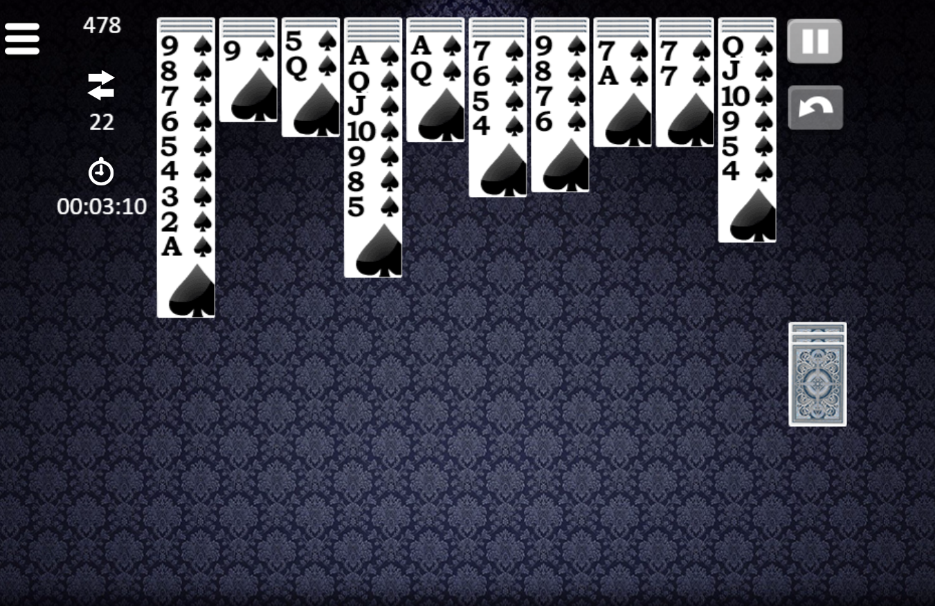 game Spider solitaire classic